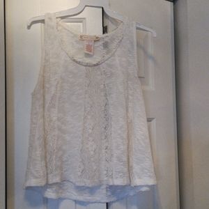 Creamy White Lace Sleeveless Crop Top